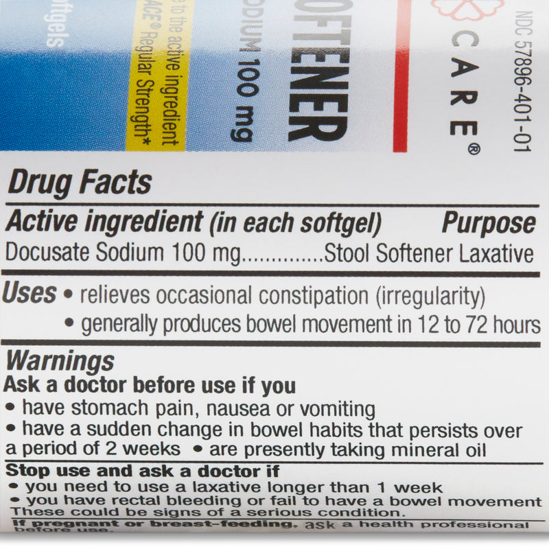 Geri-Care® Stool Softener Softgel 100 per Bottle 100 mg Strength Docusate Sodium (1194188_CS) 12/CS