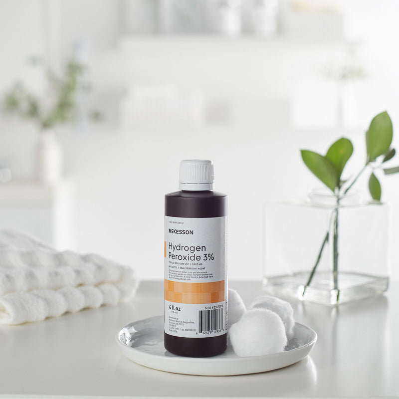 McKesson Brand Antiseptic Hydrogen Peroxide Topical Liquid 4 oz. Bottle (141564_EA) 1/EA