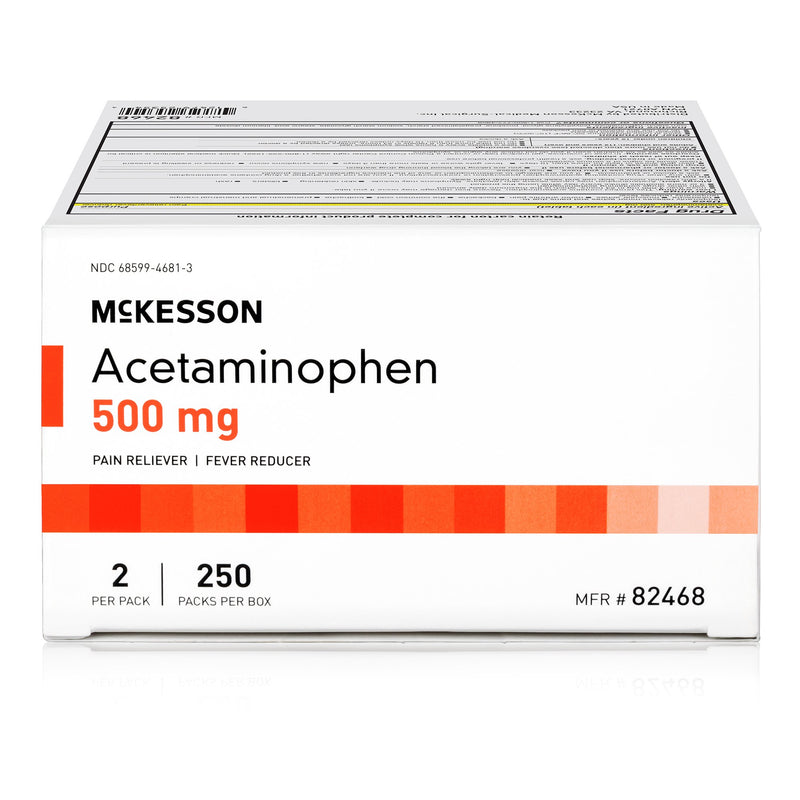 McKesson Pain Relief 500 mg Strength Acetaminophen Unit Dose Tablet 250 per Box (1111740_CS) 3000/CS