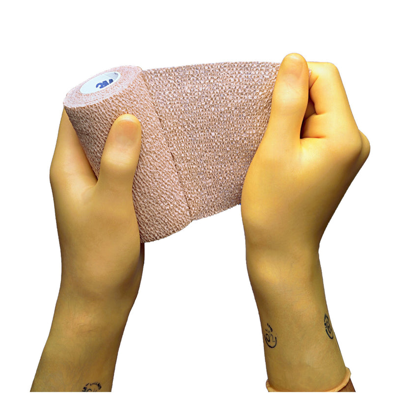 3M™ Coban™ Cohesive Bandage 4 Inch X 5 Yard Self-Adherent Closure Tan NonSterile Standard Compression (684274_EA) 1/EA