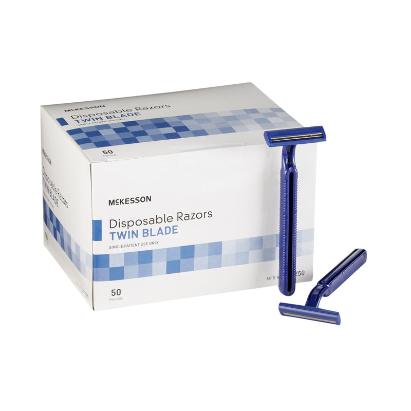 McKesson Personal Razor Single Edge Twin Blade NonSterile Disposable (474704_CS) 100/CS