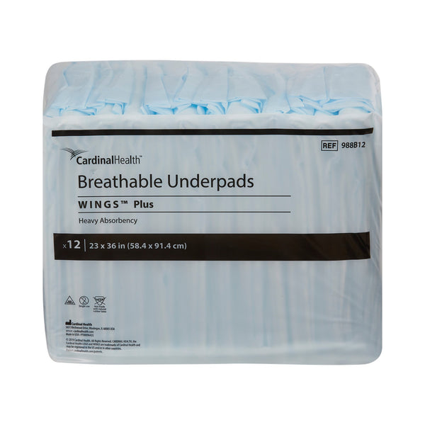 Wings™ Breathable Plus Disposable Underpad 23 X 36 Inch Fluff / Polymer Heavy Absorbency (239551_CS) 6/CS