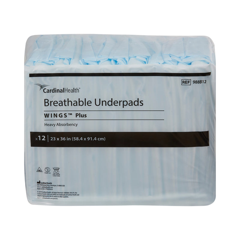 Wings™ Breathable Plus Disposable Underpad 23 X 36 Inch Fluff / Polymer Heavy Absorbency (239551_CS) 6/CS