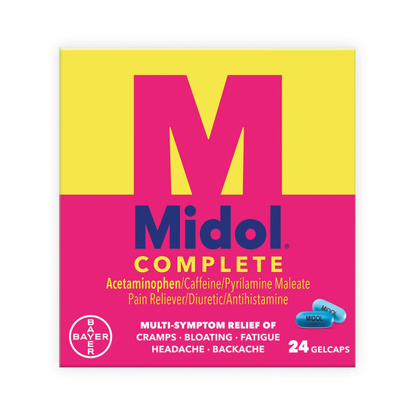 Midol® Complete Cramp Relief 500 mg - 60 mg - 15 mg Strength Acetaminophen / Caffeine / Pyrilamine Maleate Gelcap 24 per Box (554206_BX) 1/BX