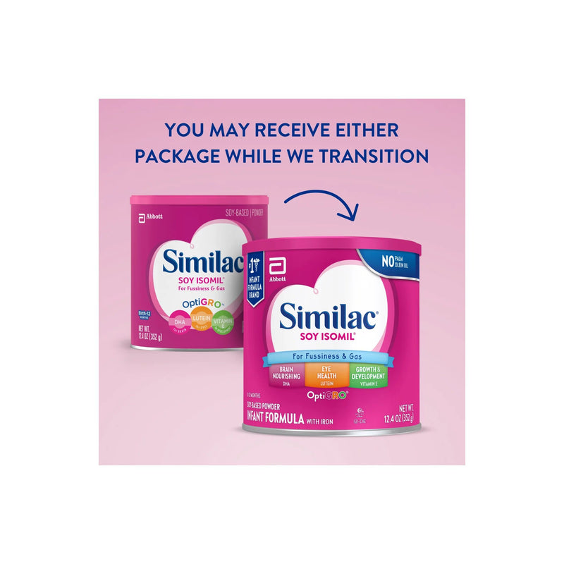 Similac® Soy Isomil® Infant Formula Unflavored 12.4 oz. Can Powder Soy Galactosemia / Lactose Intolerance (746697_EA) 1/EA