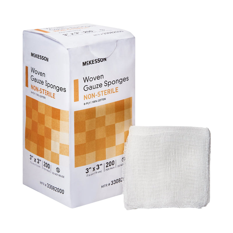 McKesson Gauze Sponge 3 X 3 Inch 8-Ply NonSterile 200 per Pack (446030_PK) 200/PK
