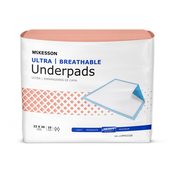 McKesson Ultra Breathable Disposable Underpad 23 X 36 Inch Fluff / Polymer Heavy Absorbency (724054_CS) 60/CS