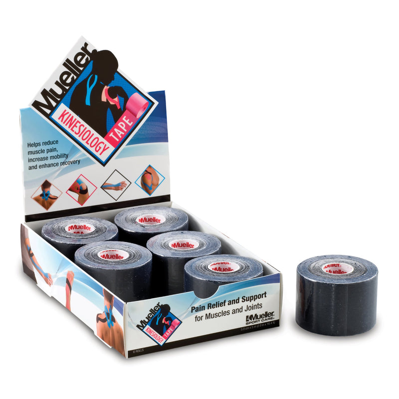 Mueller® Kinesiology Tape Black 2 Inch X 5 Yard Cotton NonSterile (806784_EA) 1/EA