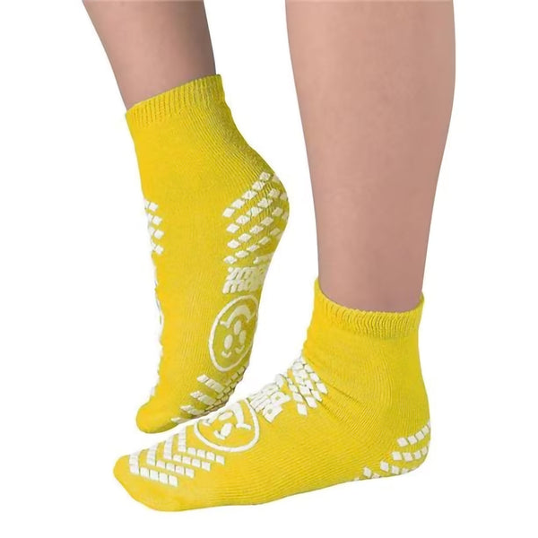 Pillow Paws® Risk Alert® Terries™ Slipper Socks Unisex Adult 2X-Large All Around Tread Single Patient Use Yellow (843796_CS) 48/CS