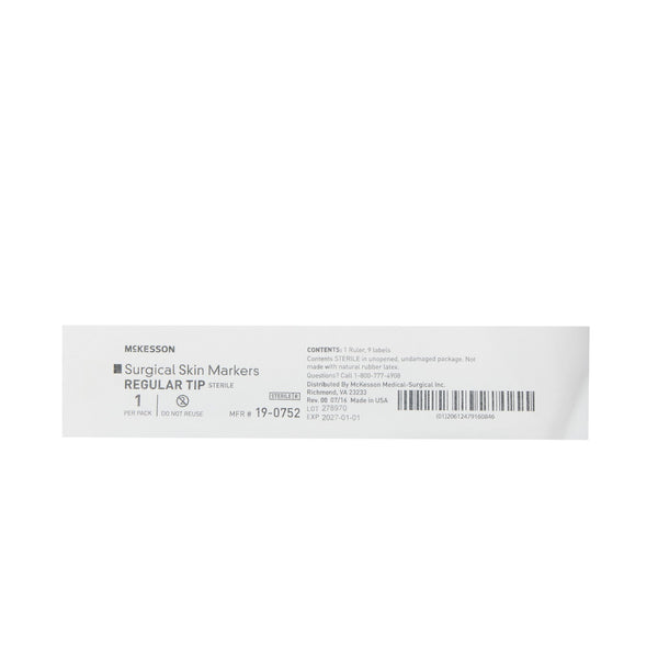 McKesson Skin Marker with Ruler and Labels Prep-Resistant Gentian Violet Ink Sterile Full Size Regular Tip (661789_EA) 1/EA