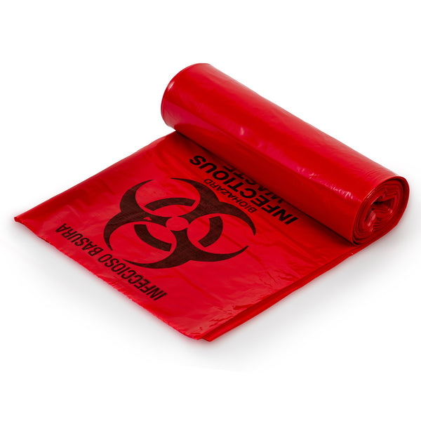 Colonial Bag Biohazard Waste Bag Biohazard Symbol / Infectious Waste 10 gal. Red 24 X 24 Inch (884005_CS) 250/CS