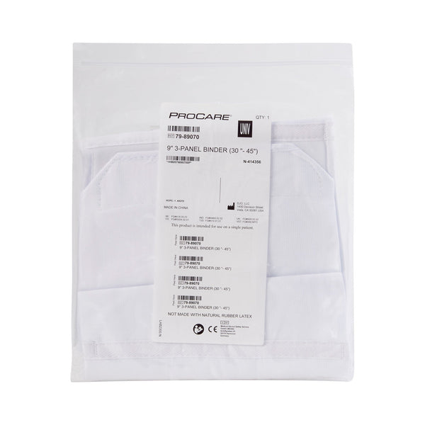 ProCare® Premium Abdominal Binder One Size Fits Most Hook and Loop Closure 30 to 45 Inch Waist Circumference 9 Inch Height Adult (302627_EA) 1/EA