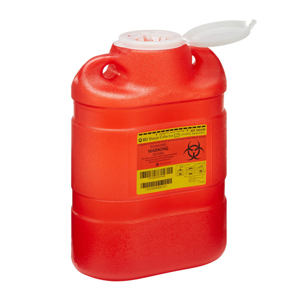 BD™ Sharps Container Red Base 13-2/5 H X 9-2/5 W X 5-3/10 D Inch Vertical Entry 2.05 Gallon (169748_CS) 12/CS