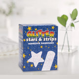 Glitter™ Stat Strip® Adhesive Strip 3/4 X 3 Inch Plastic Rectangle Kid Design (Glitter Stars and Stripes) Sterile (424960_BX) 100/BX