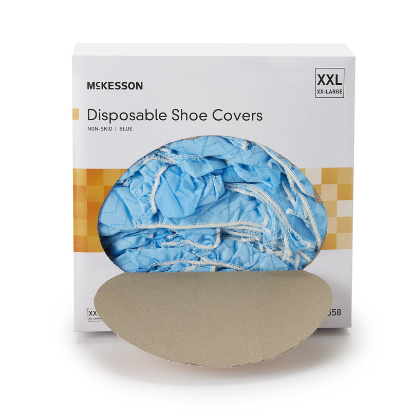 McKesson Shoe Cover 2X-Large Shoe High Nonskid Sole Blue NonSterile (651925_BX) 1/BX