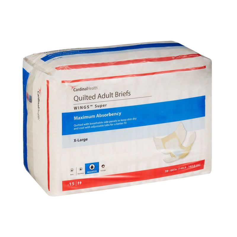 Wings™ Super Quilted Unisex Adult Incontinence Brief X-Large Disposable Heavy Absorbency (960585_BG) 15/BG
