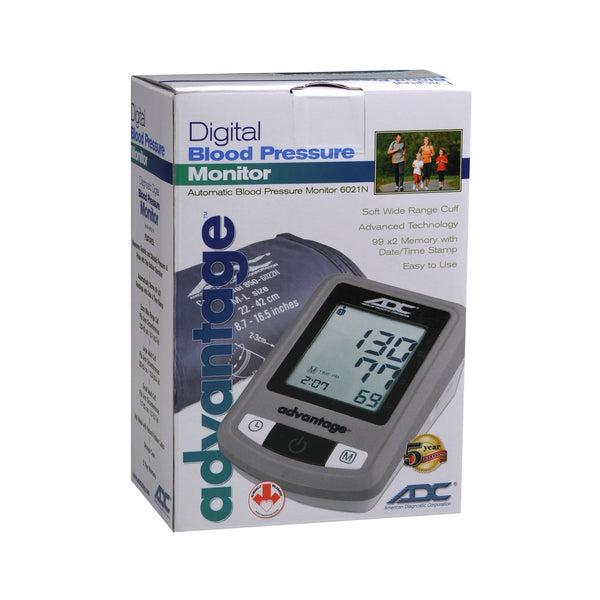 Advantage™ 6021N Series Home Automatic Digital Blood Pressure Monitor Large Adult Cuff Nylon Cuff 32 - 52 cm Desk Model (1013773_EA) 1/EA