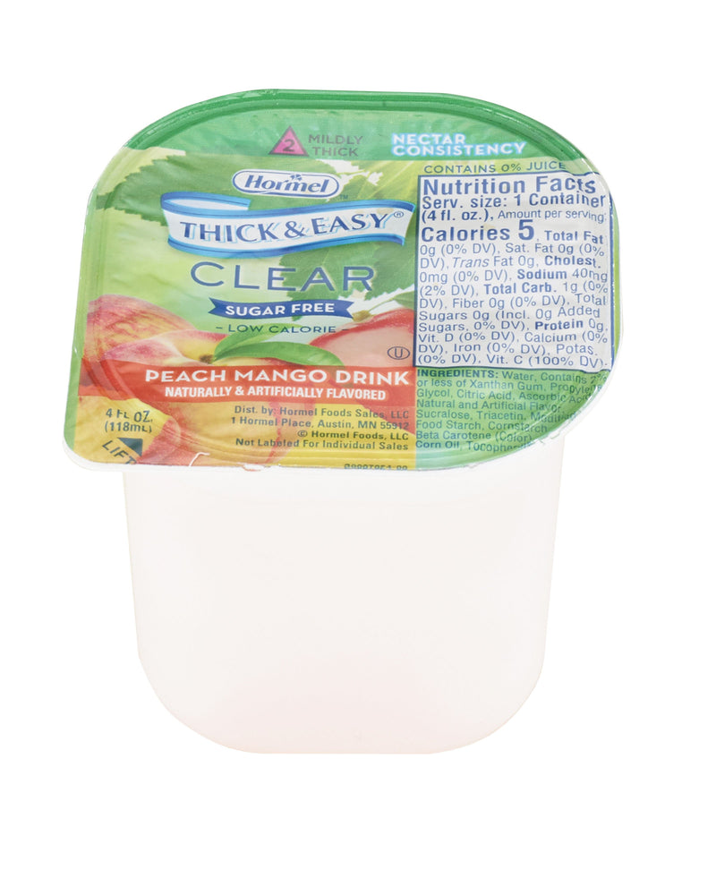 Thick & Easy® Clear Thickened Beverage 4 oz. Portion Cup Peach Mango Flavor Liquid IDDSI Level 2 Mildly Thick (1058824_CS) 24/CS