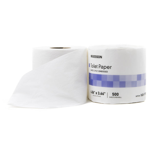 McKesson Toilet Tissue White 2-Ply Standard Size Cored Roll 500 Sheets 3-3/5 X 4 Inch (1045390_CS) 96/CS