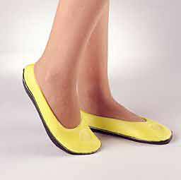 Pillow Paws® Slippers Unisex Adult Small Hard Sole Single Patient Use Lemon (363460_PR) 1/PR