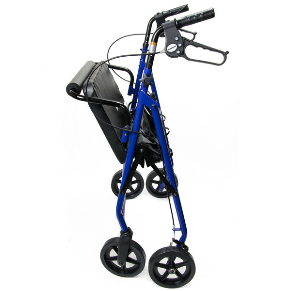 McKesson Bariatric 4 Wheel Rollator Blue Adjustable Height / Heavy Duty / Folding Steel Frame (1065270_EA) 1/EA