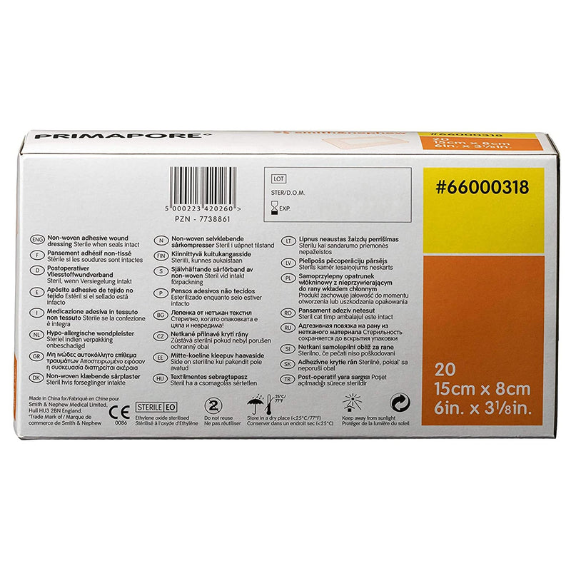 Primapore Island Dressing 3-1/8 X 6 Inch Rectangle Sterile Film Backing (364609_CS) 200/CS