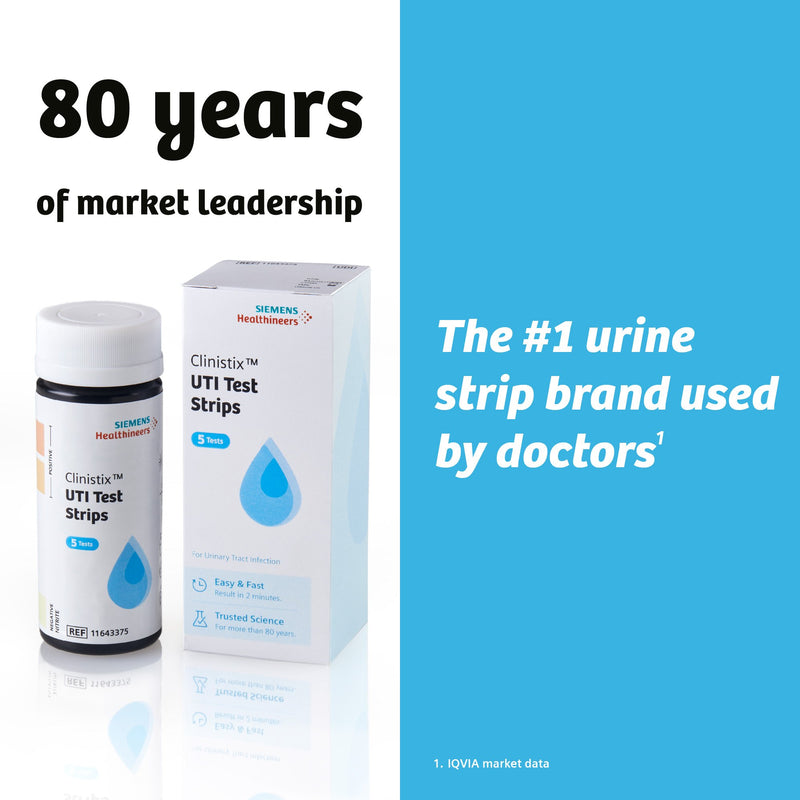 Clinistix™ Urinalysis Test Kit Urinary Tract Infection Detection 5 Tests per Kit CLIA Waived (1244782_CS) 24/CS