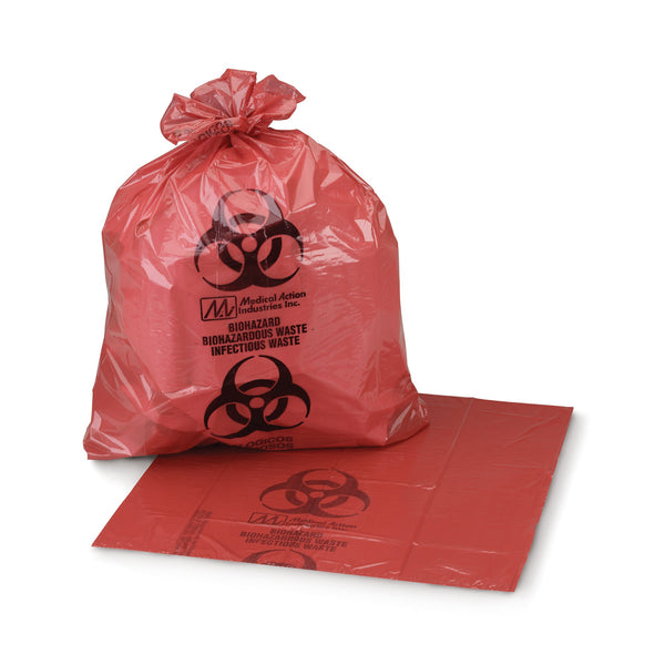 McKesson Biohazard Waste Bag Biohazard Symbol / Infectious Waste 1 to 6 gal. Red 11 X 14 Inch (196264_CS) 500/CS