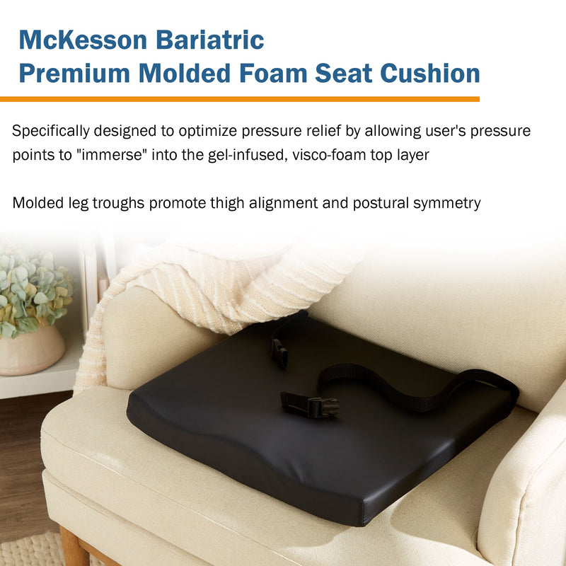 McKesson Contoured Seat Cushion 24 W X 18 L X 3 D Inch Molded Foam (1065587_EA) 1/EA
