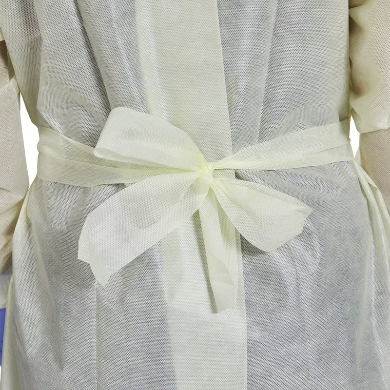 McKesson Protective Procedure Gown One Size Fits Most Yellow NonSterile AAMI Level 2 Disposable (1247991_BG) 10/BG