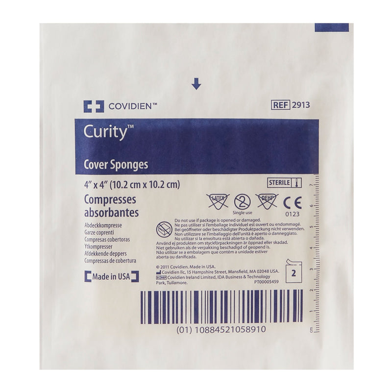 Curity™ Cellulose Filled Nonwoven Sponge 4 X 4 Inch 4-Ply Sterile 2 per Pack (401580_PK) 1/PK