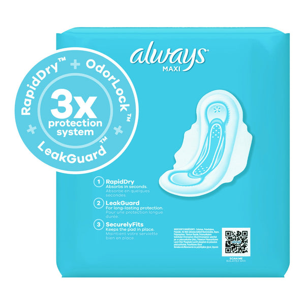 Always® Maxi Feminine Pad With Wings Regular Absorbency (1231753_PK) 33/PK