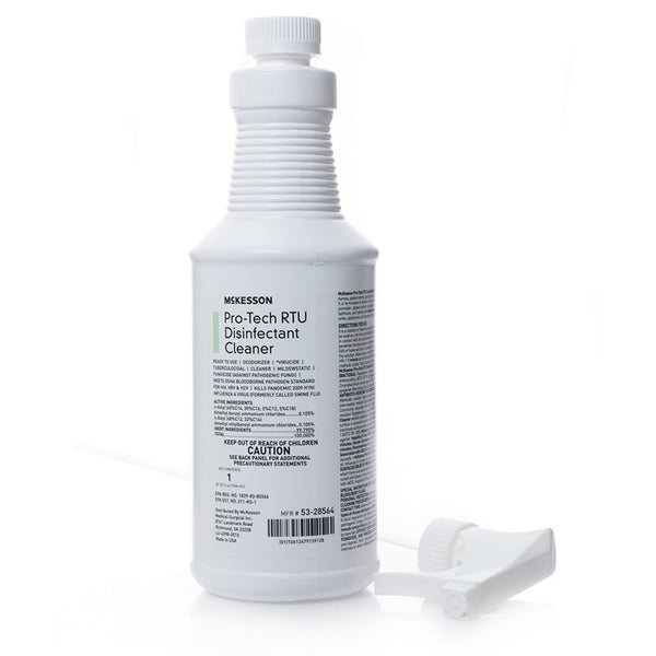 McKesson Pro-Tech Surface Disinfectant Cleaner Quaternary Based J-Fill® Dispensing Systems Liquid 32 oz. Bottle Floral Scent NonSterile (484484_CS) 12/CS