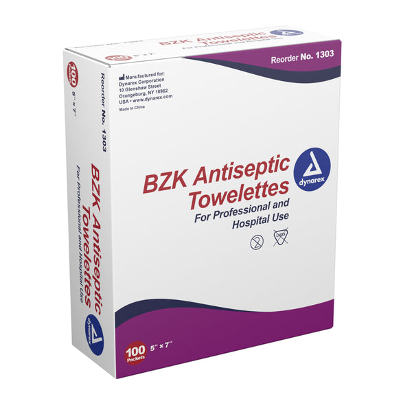 Dynarex® Antiseptic Skin Towelette Individual Packet Scented 100 Count (670150_CS) 10/CS