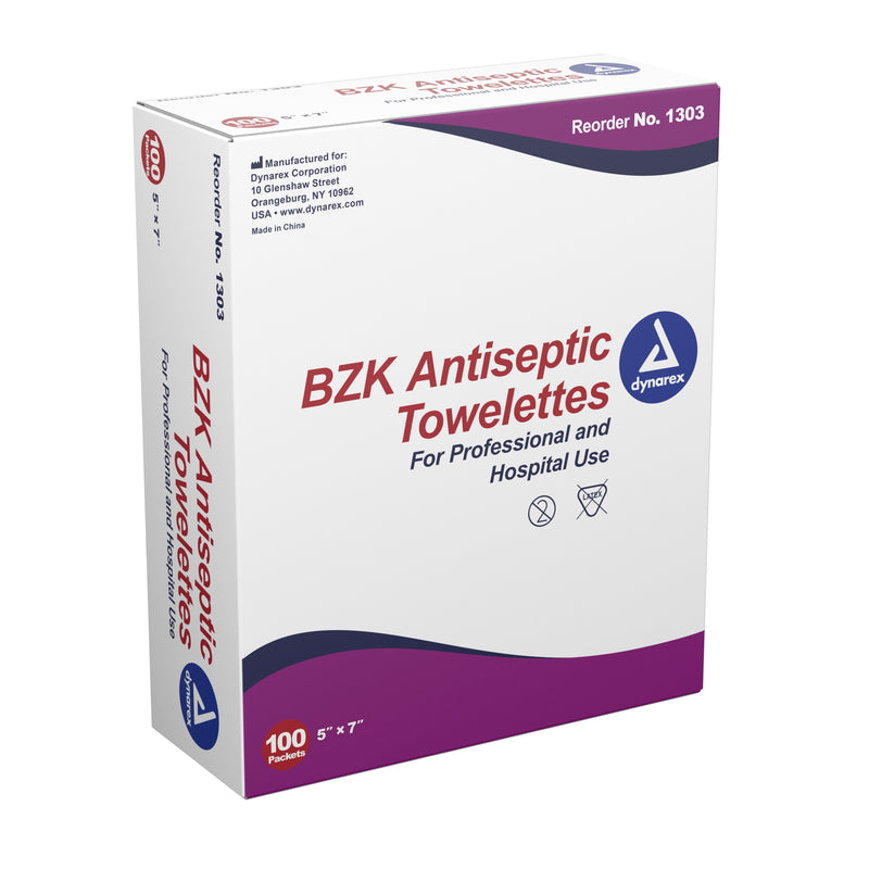 Dynarex® Antiseptic Skin Towelette Individual Packet Scented 100 Count (670150_BX) 1/BX