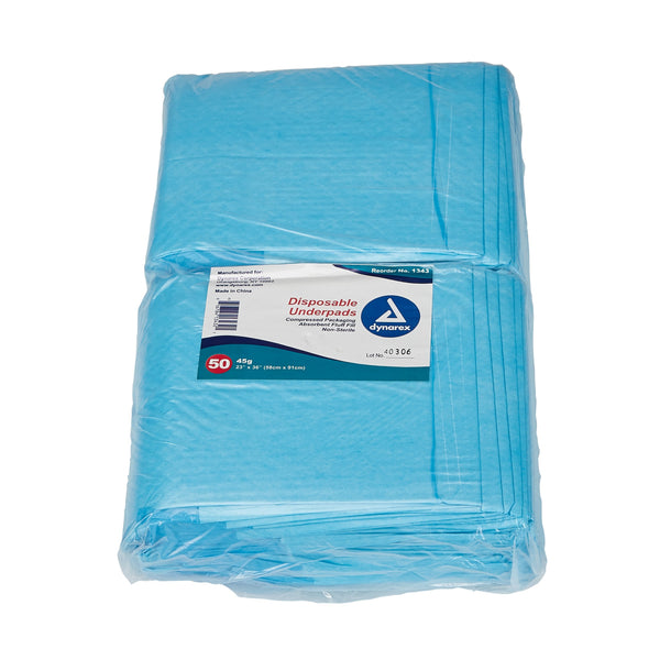 Dynarex® Disposable Underpad 23 X 36 Inch Fluff Light Absorbency (731711_CS) 150/CS