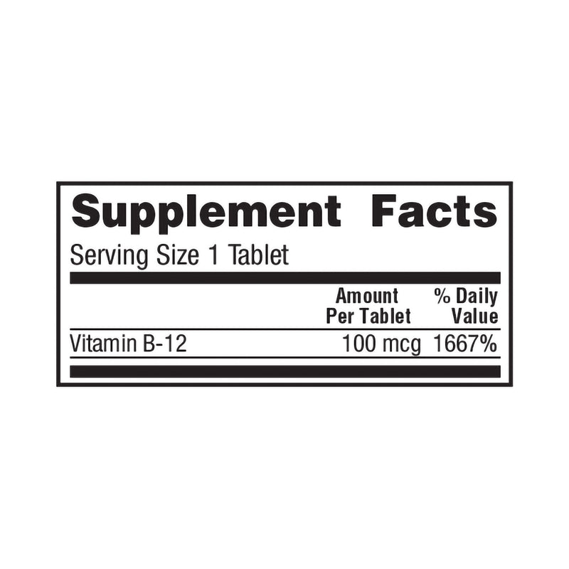 Geri-Care® Vitamin Supplement Vitamin B12 100 mcg Strength Tablet 100 per Bottle (775733_CS) 12/CS