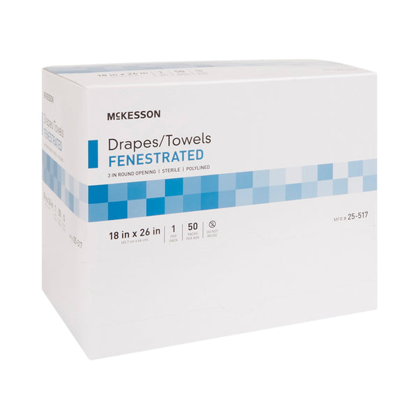 McKesson General Purpose Drape Poly Lined Towel Drape 18 W X 26 L Inch Sterile (65923_BX) 50/BX