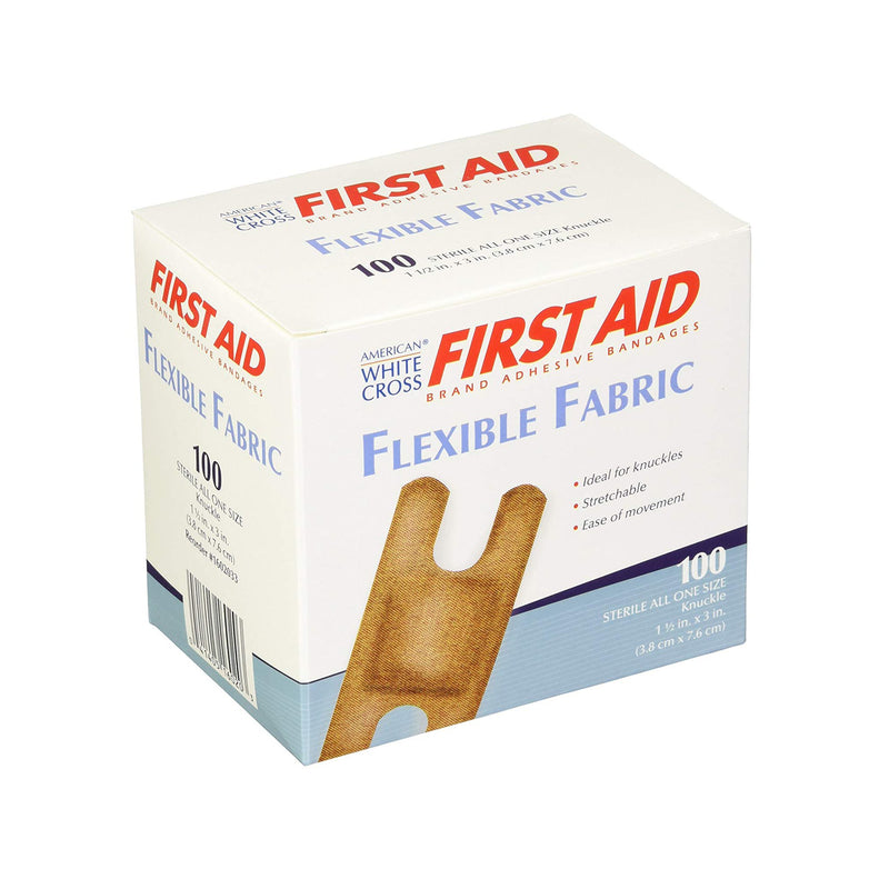 American® White Cross Adhesive Strip 1-1/2 X 3 Inch Fabric Knuckle Tan Sterile (161545_CS) 1200/CS