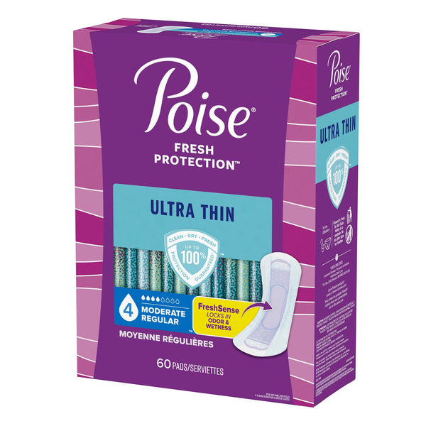 Poise® Fresh Protection™ Ultra Thin Bladder Control Pad 9.4 Inch Length Moderate Absorbency Sodium Polyacrylate Core One Size Fits Most (1160323_PK) 60/PK