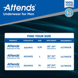 Attends® For Men Male Adult Absorbent Underwear Pull On with Tear Away Seams Large Disposable Heavy Absorbency (1039114_BG) 18/BG