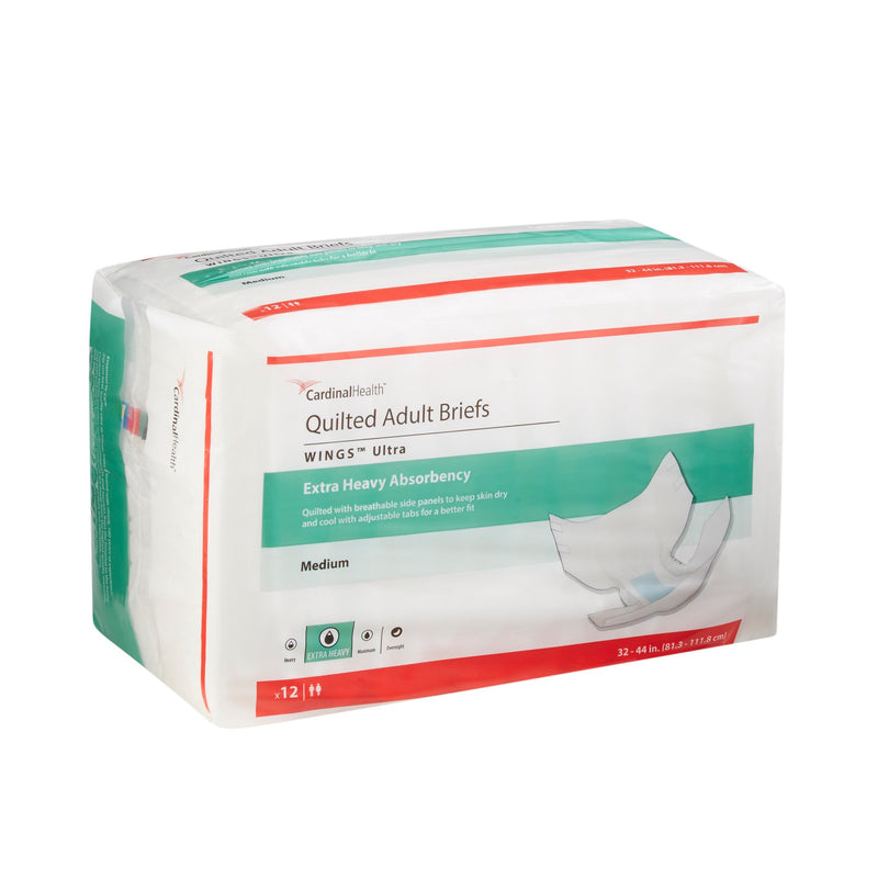 Wings™ Ultra Unisex Adult Incontinence Brief Medium Disposable Heavy Absorbency (960580_CS) 96/CS