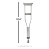 McKesson Underarm Crutches Pediatric 4 Foot to 4 Foot 6 Inch User Height Aluminum Frame 175 lbs. Weight Capacity (1076178_PR) 1/PR