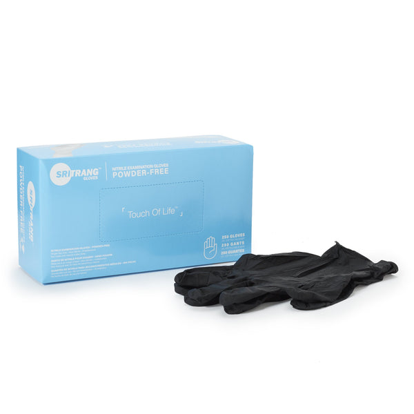 Touch of Life™ Exam Glove X-Large NonSterile Nitrile Textured Fingertips Black Chemo Tested (1175350_BX) 225/BX