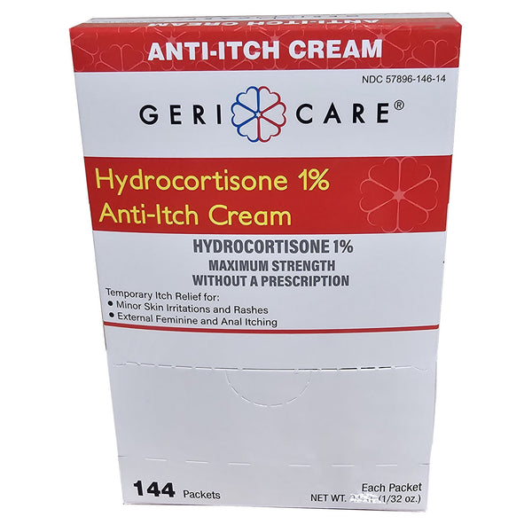 Geri-Care® Itch Relief 1% Strength Cream 144 Per Box Individual Packet (1234577_BX) 144/BX