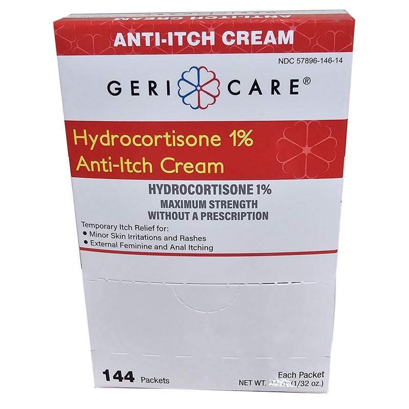 Geri-Care® Itch Relief 1% Strength Cream 144 Per Box Individual Packet (1234577_CS) 1728/CS
