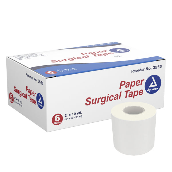 Dynarex® Medical Tape White 2 Inch X 10 Yard Paper NonSterile (720400_BX) 6/BX