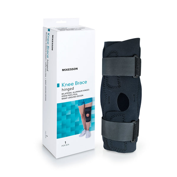 McKesson Knee Brace X-Large Wraparound / Hook and Loop Strap Closure with D-Rings 23 to 25-1/2 Inch Circumference Left or Right Knee (1159103_EA) 1/EA