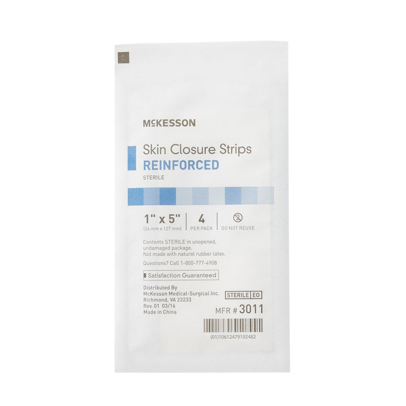 McKesson Skin Closure Strip 1 X 5 Inch Nonwoven Material Reinforced Strip White (876310_CS) 100/CS