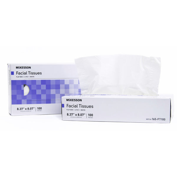 McKesson Facial Tissue White 8.37 X 8.07 Inch 100 Count (1040596_BX) 100/BX